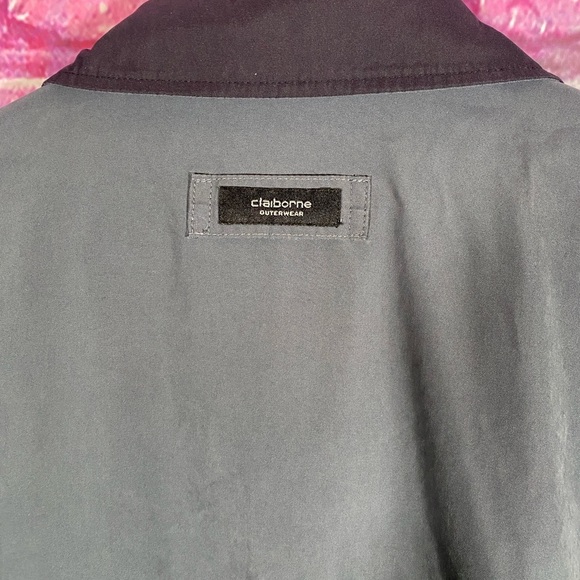 Claiborne Aero Tech Gray Bomber Jacket Mens Large Lightweight Zip-Up Windbreaker - Picture 3 of 12